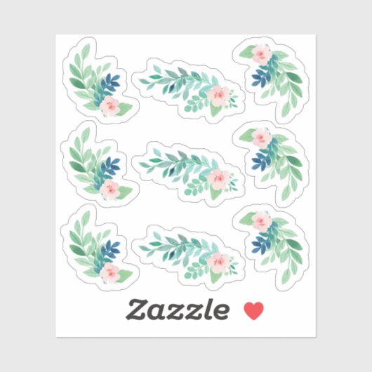 Botanische Planerblätter für Wasserfarben Aufkleber (Blatt)