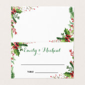 Botanische Platzkarte mit roter grüner Wasserfarbe (Außenseite Aufgefaltet)