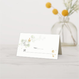 Botanische Platzkarten von Meadow Green und Gold