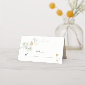 Botanische Platzkarten von Meadow Green und Gold