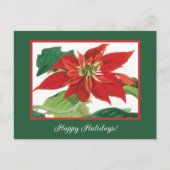 Botanische Poinsettia-Blume Feiertagspostkarte (Vorderseite)
