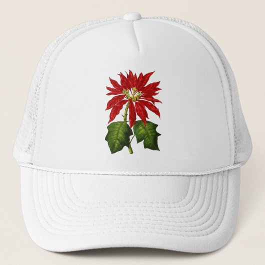 Botanische Poinsettia-Kappe Truckerkappe (Vorderseite)