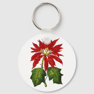 Botanische Poinsettia Schlüsselanhänger