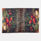 Botanische Pomodoro-Tomaten personalisiert Geschirrtuch (Horizontal)