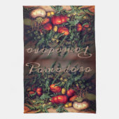 Botanische Pomodoro-Tomaten personalisiert Geschirrtuch (Vertikal)