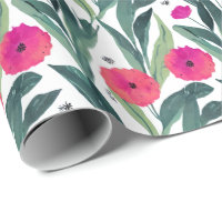 Botanische Poppies-Blumenmuster