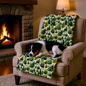 Botanische PrintIllustration Grünwald Fleecedecke