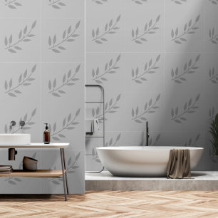 Botanische Prints Gray Grey Leaf Muster Elegant Tapete