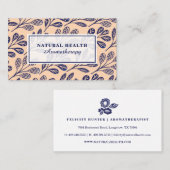 Botanische Printwerbung für Navy Blue Foliage Visitenkarte (Vorne/Hinten)