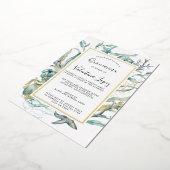 Botanische Quinceanera im tropischen Meer Folieneinladung (Gedreht)