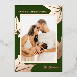 Botanische Rahmen-Foto-Erntedank Folien Feiertagskarte