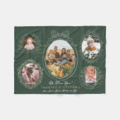 Botanische Rahmen Ribbon 5 Foto Großeltern Grün Fleecedecke (Vorderseite (Horizontal))