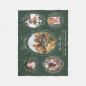 Botanische Rahmen Ribbon 5 Foto Großeltern Grün Fleecedecke (Vorderseite)