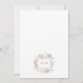 Botanische Rahmen Wildblumen Dusty Rose Hochzeit Einladung (Rückseite)