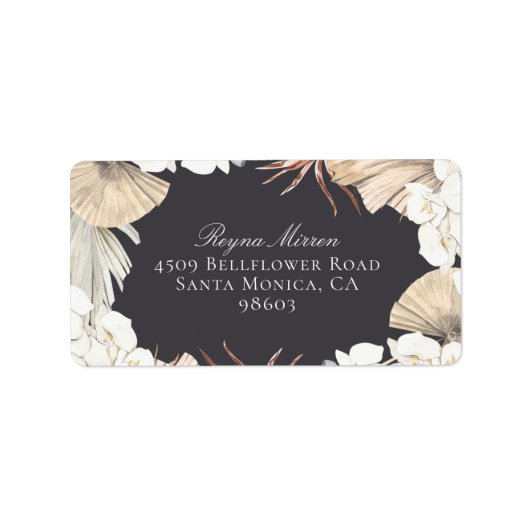 botanische Rahmenadresse, getrocknet Adressaufkleber (Vorne)