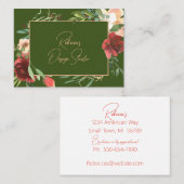 Botanische Rahmenkarte für Aquarellen Visitenkarte (Vorne/Hinten)