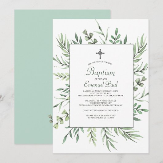 Botanische religiöse Einladung (Vorne/Hinten)