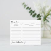 Botanische Rezeptionskarte für mit Monogramm Wald (Stehend Vorderseite)