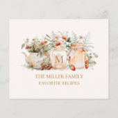 Botanische Rezeptionskarte für mit Monogramm Wald (Rückseite)