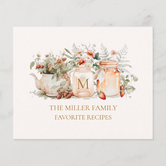 Botanische Rezeptionskarte für mit Monogramm Wald (Rückseite)