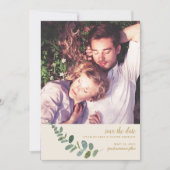 Botanische Romantik | Einfaches Foto Save the Date Ankündigung (Vorderseite)