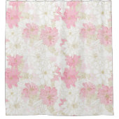 Botanische Rosa-Blume Duschvorhang (Vorderseite)