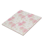 Botanische Rosa-Blume Fliese (Seite)