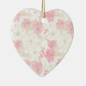 Botanische Rosa-Blume Keramik Ornament (Rechts)