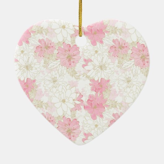 Botanische Rosa-Blume Keramik Ornament (Hinten)