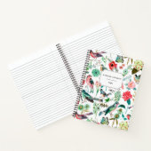 Botanische Rosa Blume mit Blütenmuster Notizblock (Innenseite)