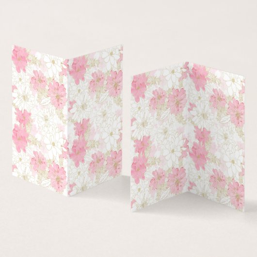 Botanische Rosa-Blume Visitenkarten (Innenseite und Außenseite)