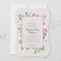 Botanische rosa Blumen Elegante Taufe
