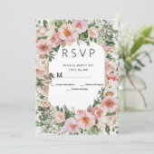 Botanische Rosa Blüte Sommerblüte UAWG Einladung (Stehend Vorderseite)