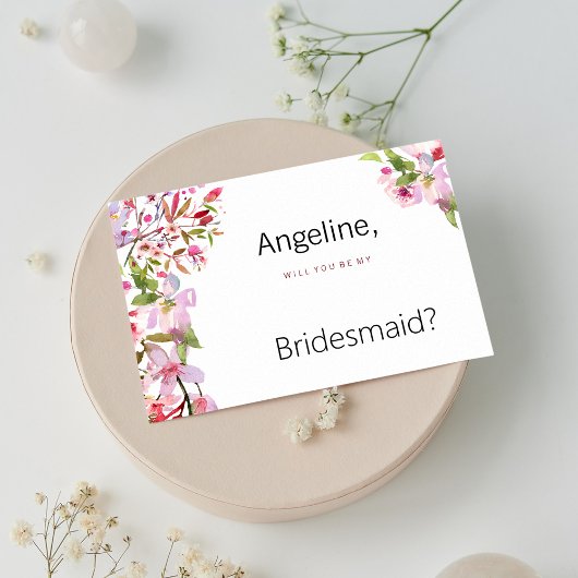 Botanische Rosa Kirschblüte Sommer Bridesmaid Einladung