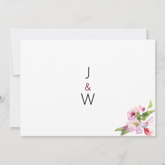 Botanische Rosa Kirschblüte Sommer Danke Einladung (Rückseite)