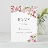 Botanische Rosa Kirschblüte Sommer UAWG Einladung (Stehend Vorderseite)