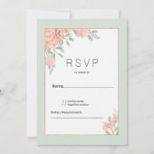 Botanische Rosa Korallenminze Frühling Blütenblüte Einladung (Vorderseite)