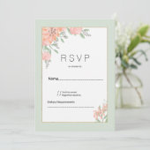 Botanische Rosa Korallenminze Frühling Blütenblüte Einladung (Stehend Vorderseite)