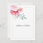 Botanische Rosa-Minze-formelle Drehbuch Blumenhoch Einladung (Rückseite)