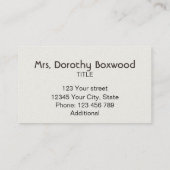 Botanische rosa mit Blumenpelargonie kundengerecht Visitenkarte (Rückseite)