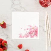 Botanische rosa-orange Aquarellblume Serviette (Beispiel)
