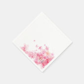 Botanische rosa-orange Aquarellblume Serviette (Ecke)