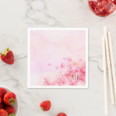 Botanische rosa-orange Aquarellblume Serviette (Beispiel)