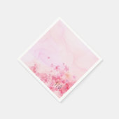 Botanische rosa-orange Aquarellblume Serviette (Ecke)