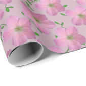 Botanische rosa Pelargonie-Blume auf irgendeiner Geschenkpapier (Rolleneckpunkt)