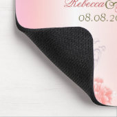 Botanische rosa Pfingstrosenhochzeit des Mousepad (Ecke)