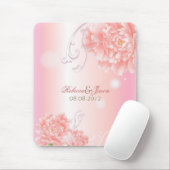 Botanische rosa Pfingstrosenhochzeit des Mousepad (Mit Mouse)