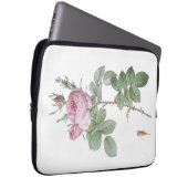 Botanische Rosa und Grasshopper Laptop-Sieb Laptopschutzhülle (Vorne Rechts)