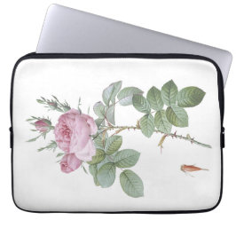 Botanische Rosa und Grasshopper Laptop-Sieb Laptopschutzhülle