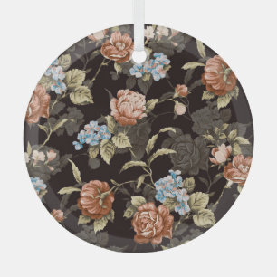 Botanische Rose: abstraktes Blumenmuster. Ornament Aus Glas